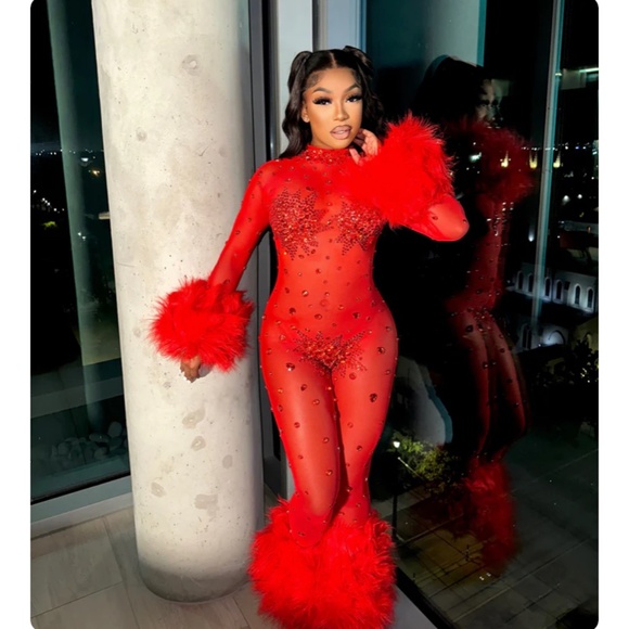 Mesh Jumpsuit for Special Occasion - Picture 3 of 3